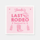 Pink Last Rodeo Cowgirl Junggeselinnen-Abschied Serviette (Vorderseite)