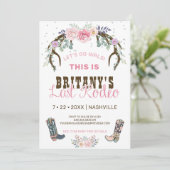 Pink Last Rodeo Junggeselinnen-Abschied Einladung (Stehend Vorderseite)