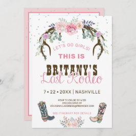 Pink Last Rodeo Junggeselinnen-Abschied Einladung