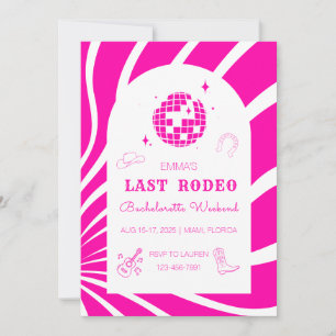 Pink Last Rodeo Junggesellinnen-Abschieds-Wochenen Einladung
