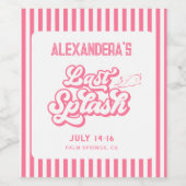 Pink Last Splash Pool Weinetikett (Einzelnes Label)