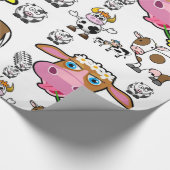 Pink Laughing Kuh Packpapier Geburtstag (Ecke)