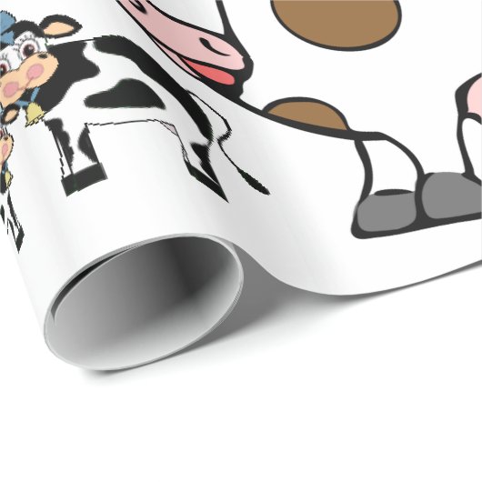 Pink Laughing Kuh Packpapier Geburtstag (Rolleneckpunkt)