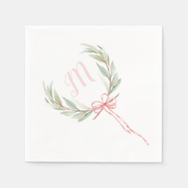 Pink Laurel Wappen Ribbon Serviette