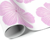 Pink Lavatera Blume blüht auf Weiß Geschenkpapier (Rolleneckpunkt)