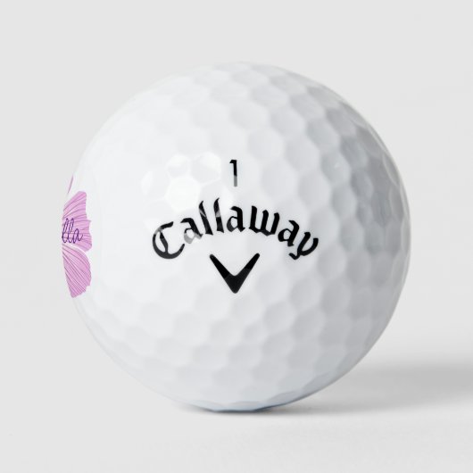 Pink Lavatera Blume Golfball (Logo)