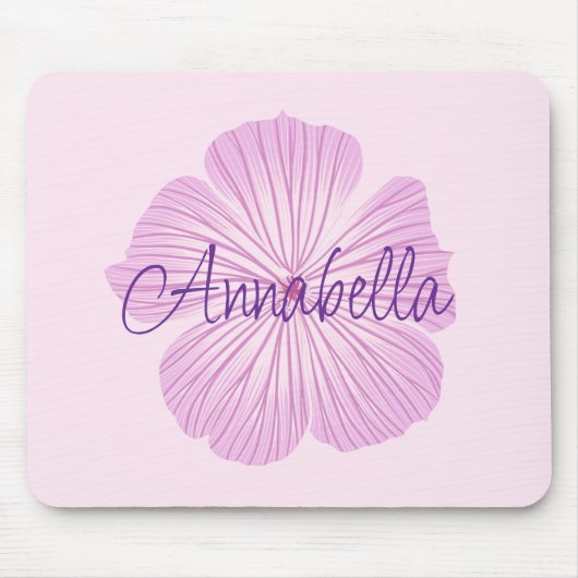 Pink Lavatera Blume Mousepad (Vorne)