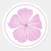 Pink Lavatera Blume Runder Aufkleber (Vorderseite)