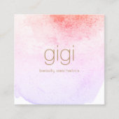 Pink Lavendel Abstrakt gestrichen Wasserfarbe Quadratische Visitenkarte (Vorderseite)
