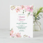 Pink Lavendel Brautparty Einladung (Stehend Vorderseite)