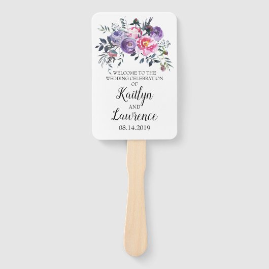 Pink Lavender Blooms Hochzeitsprogramm Fächer (Vorderseite)