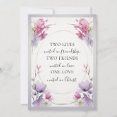 Pink Lavender Botanischer Garten Christlich Einladung (Rückseite)