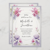 Pink Lavender Botanischer Garten Christlich Einladung (Vorne/Hinten)