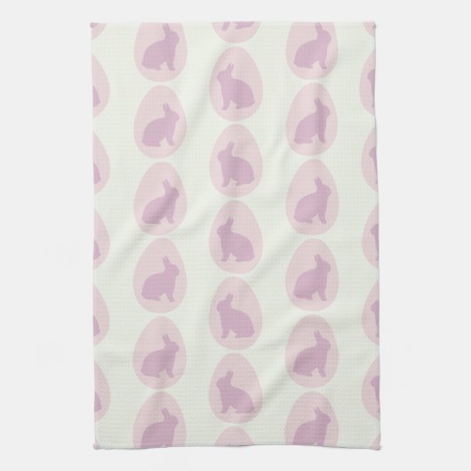 Pink & Lavender Bunny Egg Muster Geschirrtuch (Vertikal)