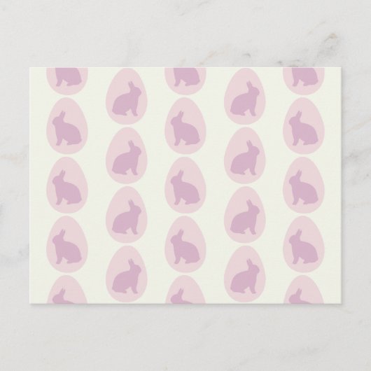 Pink & Lavender Bunny Egg Muster Postkarte (Vorderseite)