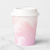 Pink Lavender Butterfly Babydusche Pappbecher (Rückseite)