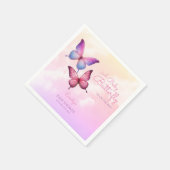 Pink Lavender Butterfly Babydusche Serviette (Ecke)