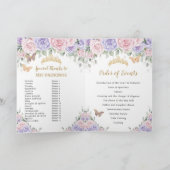 Pink Lavender Floral Quinceñera Orden der Veransta Programm (Innenseite)
