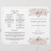 Pink Lavender katholische Hochzeitsfeier Programm (Vorne/Hinten)