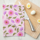 Pink Lavender Lacy Daisy  Geschirrtuch (Viertel Falte)