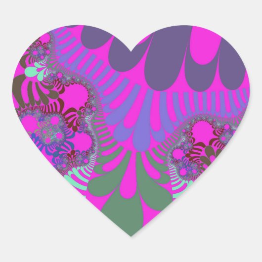 Pink Lavender Mod Herz-Aufkleber (Vorderseite)