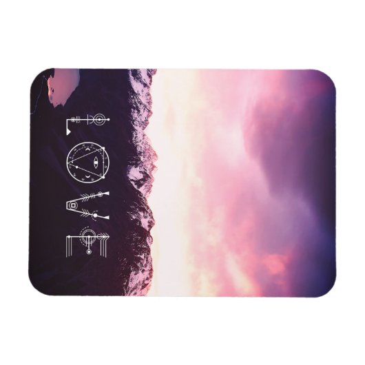 *~* Pink & Lavender Sky Lila Mountain Foto Magnet (Horizontal)