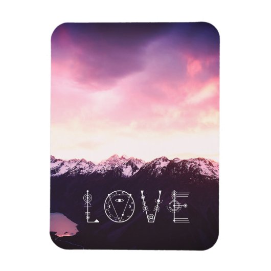 *~* Pink & Lavender Sky Lila Mountain Foto Magnet (Vertikal)