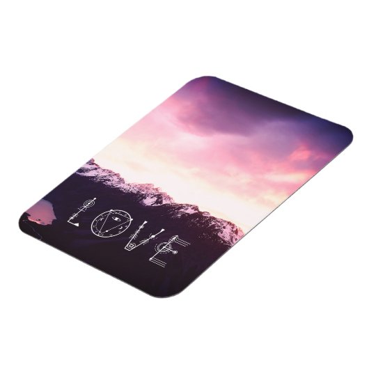 *~* Pink & Lavender Sky Lila Mountain Foto Magnet (Linke Seite)