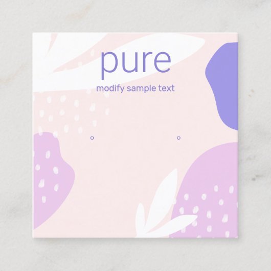 Pink Lavender Stud Earring Juwelier Display Quadratische Visitenkarte (Vorderseite)