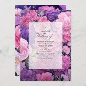 Pink-Lavender und Almost-Mauve-Hochzeit Einladung (Vorne/Hinten)