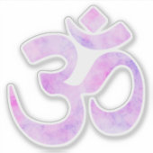 Pink Lavender Wasserfarbe Om Symbol Aufkleber (Vorderseite)