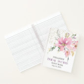 Pink Lavender Watercolor Blumendusche Gast Notizblock (Innenseite)