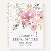Pink Lavender Watercolor Blumendusche Gast Notizblock (Vorderseite)