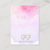 Pink Lavender Watercolor Earring Display Holder Visitenkarte (Vorderseite)