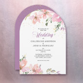 Pink Lavender Watercolor Floral Wedding Einladung