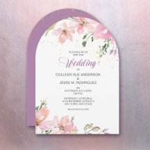 Pink Lavender Watercolor Floral Wedding
