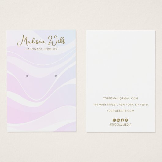 Pink Lavender Waves Earring Display Holder (Vorne & Hinten)