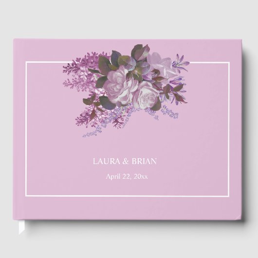 Pink Lavender Wedding Gästebuch (Vorderseite)