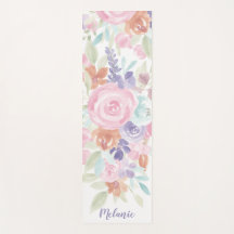 Pink lavenor floral wassercolor name monogram