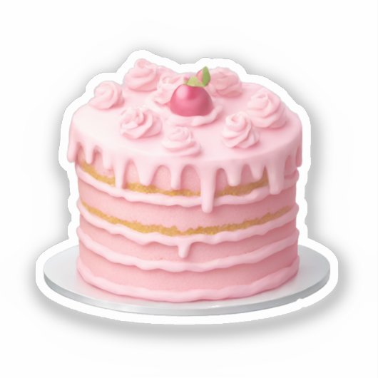 Pink Layard Tropfen Cake Emoji Aufkleber (Vorderseite)