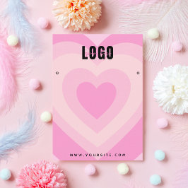Pink Layered Heart Liebe Ohrringe Juwelendisplay Visitenkarte