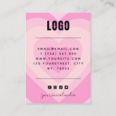 Pink Layered Heart Liebe Ohrringe Juwelendisplay Visitenkarte (Rückseite)