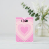 Pink Layered Heart Liebe Ohrringe Juwelendisplay Visitenkarte (Stehend Vorderseite)