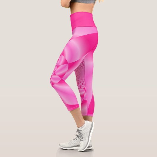 Pink Leaf Petal Capri Leggings (Links)