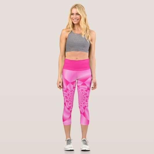 Pink Leaf Petal Capri Leggings (Vorderseite)
