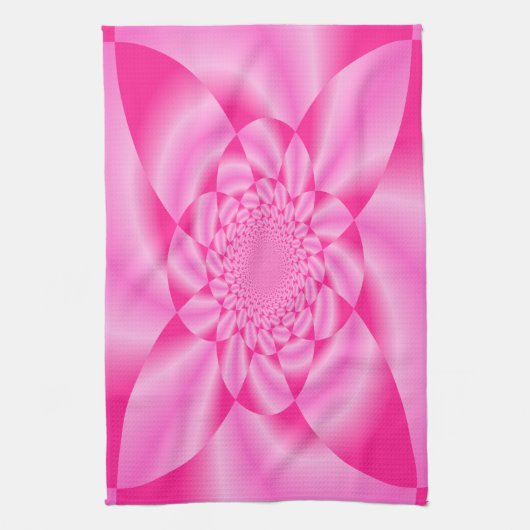 Pink Leaf Petal Geschirrtuch (Vertikal)