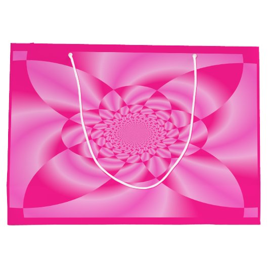 Pink Leaf Petal Große Geschenktüte (Rückseite)