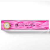 Pink Leaf Petal Namensplakette (Vorderseite)