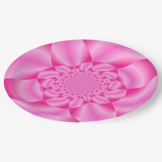 Pink Leaf Petal Pappteller (Schrägansicht)