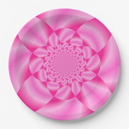 Pink Leaf Petal Pappteller (Vorderseite)